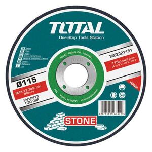 TOTAL ABRASIVE STONE CUTTING DISC 115 X 3mm (TAC2221151)
