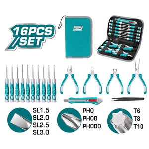 TOTAL 16 Pcs Precision Tools set (TKTTSK0162)